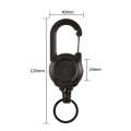 Flexible Climbing Backpack Buckle Retractable Pull Badges Reel Sports Keychain(Black)