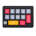 MKESPN 13 Keys RGB Multi-Function Macro Programming Mechanical Keypad Wired With Knob Keyboard(Bl...