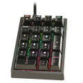 198I K21 Wired Mechanical Dightal Keyboard Multifunction Button RGB Backlight Office Keypad(Black)