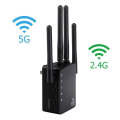 5G/2.4G 1200Mbps WiFi Range Extender WiFi Repeater With 2 Ethernet Ports US Plug Black
