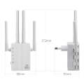5G/2.4G 1200Mbps WiFi Range Extender WiFi Repeater With 2 Ethernet Ports EU Plug White