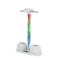 For Meta Quest 3 VR Glasses Charging Base Storage Bracket with Cool RGB Light(White)