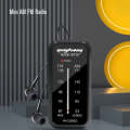 SH-05 Mini Listening Test Special Pin-Type FM/AM Two-Band Radio With Back Clip(Black)