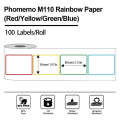 For Phomemo M110 / M200 100pcs /Roll 50x80mm Rainbow Frame White Self-Sticking Tag