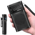 J-180 Portable Pointer FM/AM Two-Band Radios With Carrying Clip, Style: Upgrade Version(Black)