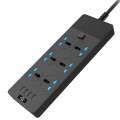 TB-T12 3000W 2m 4-USB Ports + 6-Jacks Multifunctional Flame-Retardant Socket With Switch(US Plug)