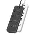 T14 2m 2500W 3 Plugs + 3-USB Ports Multifunctional Socket With Switch, Specification: EU Plug (Wh...