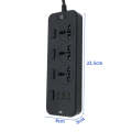 T14 2m 2500W 3 Plugs + 3-USB Ports Multifunctional Socket With Switch, Specification: UK Plug (Wh...