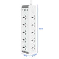 D15 2m 3000W 10 Plugs + PD + 3-USB Ports Vertical Socket With Switch, Specification: Two-pin US Plug