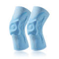 1pair Sports Knee Brace Meniscus Injury Silicone Knee Joint Protective Cover, Size: M(Light Blue)