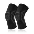 1pair Sports Knee Brace Meniscus Injury Silicone Knee Joint Protective Cover, Size: M(Black Gray)