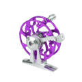 Ice Fishing Raft Reel Fly Reel With Base All Metal Hollow Fishing Tackle, Spec: 65mm Purple