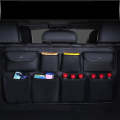 Car Trunk Leather Storage Bag Large Capacity Rear Seat Back Pouch, Style: Leather(Black)