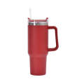 40oz Car Cup Double-Layer Vacuum Cup With Straw Handle Stainless Steel Thermos Cup(Gen1 Red)