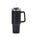 40oz Car Cup Double-Layer Vacuum Cup With Straw Handle Stainless Steel Thermos Cup(Gen1 Black)
