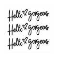 3sheets /Set Hello gorgeous Car Stickers Inverted Rear Mirror Glass Sticker