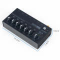 Ultra-Compact Low-Noise 6 Channel Stereo Audio Mixer, US Plug(MIX600)