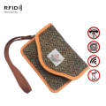 Small Tweed Car Key Remote Shielding Bag Double Layer Anti-theft Anti-magnetic RFID Bag