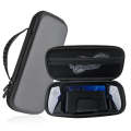 For PIayStation Portal Game Console EVA Leather Grain Handbag Clutch Protective Bag(Black)