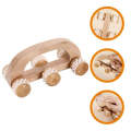 Wooden Manual Convenient Arch Bridge Muscle Health Care 6-Wheel Massager(13x6.5x6cm)
