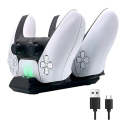 For PS5 Controller Dock Charger Gamepad Dual Port Quick Charger(White)