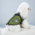 Dog Clothing Chest Back All-in-one Winter Coat Thickened Cotton Vest, Size: S(Army Green)
