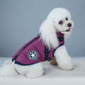 Dog Clothing Chest Back All-in-one Winter Coat Thickened Cotton Vest, Size: M(Purple)
