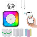 RGB Light Portable Mini Bluetooth Printer Inkless Document Label Printer with 5 Paper+5 Stickers+...