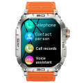K63 1.96-Inch Heart Rate/Blood Oxygen Monitoring Bluetooth Call Sports Smart Watch, Color: Orange