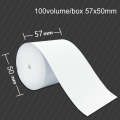 100volume/Box 57x50mm Thermal Paper Take-Out Kitchen Printing Receipt Paper(No Tube Core)