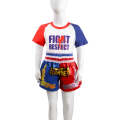 ZhuoAo Boxing Costumes Kids Sparring Fighting Shorts Muay Thai Free Fighting Tights Set, Style: F...