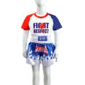 ZhuoAo Boxing Costumes Kids Sparring Fighting Shorts Muay Thai Free Fighting Tights Set, Style: F...