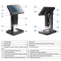 HD Electronic Digital Microscope 5 Inch Screen Touch Key 8000X Biological Cell Electronic Magnify...