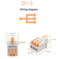 5pcs D1-3 Push Type Mini Wire Connection Splitter Quick Connect Terminal Block(Orange)