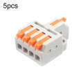 5pcs D1-4 Push Type Mini Wire Connection Splitter Quick Connect Terminal Block(Orange)