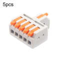 5pcs D1-5 Push Type Mini Wire Connection Splitter Quick Connect Terminal Block(Orange)