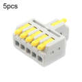 5pcs D1-5 Push Type Mini Wire Connection Splitter Quick Connect Terminal Block(Yellow)