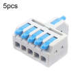 5pcs D1-5 Push Type Mini Wire Connection Splitter Quick Connect Terminal Block(Blue)