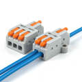 5pcs D1-2T Push Type Mini Wire Connection Splitter Quick Connect Terminal Block(Blue)