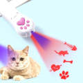 Pet Projection Toy USB Rechargeable LED Pattern Projector Cat Teaser Interactive Toys, Spec: D Ty...