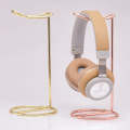 Metal Earphone Holder Desktop Earphone Hanging Rack Storage Display Stand(Rose Gold)