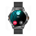 K62 1.43 Inch Waterproof Bluetooth Call Weather Music Smart Sports Watch, Color: Black Steel