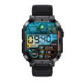 K57 Pro 1.96 Inch Bluetooth Call Music Weather Display Waterproof Smart Watch, Color: Black Leather