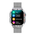 K57 Pro 1.96 Inch Bluetooth Call Music Weather Display Waterproof Smart Watch, Color: Silver Steel