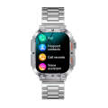 K57 Pro 1.96 Inch Bluetooth Call Music Weather Display Waterproof Smart Watch, Color: Silver Thre...