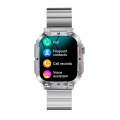 K57 Pro 1.96 Inch Bluetooth Call Music Weather Display Waterproof Smart Watch, Color: Silver Bamboo