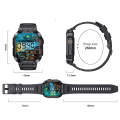 K57 Pro 1.96 Inch Bluetooth Call Music Weather Display Waterproof Smart Watch, Color: Black Bamboo