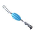 Dog Teething Toy Knot Pet Bite Resistant Teeth Cleaning Cotton Rope Ball(Blue)