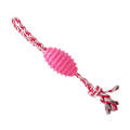 Dog Teething Toy Knot Pet Bite Resistant Teeth Cleaning Cotton Rope Ball(Pink)