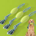 Dog Teething Toy Knot Pet Bite Resistant Teeth Cleaning Cotton Rope Ball(Green)